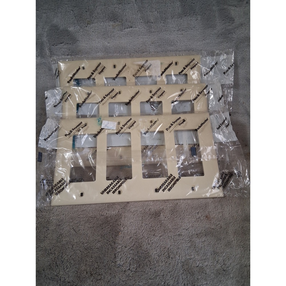 Pass & Seymour Legrand TradeMaster TP264I 4-Gang Rocker Wall Plate 3-Pack